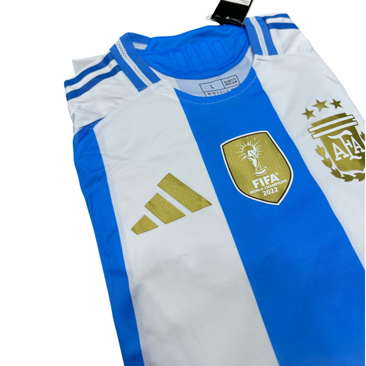 # argentina home 2024/25 copa america (player version) jersey represent the reigning copa america champions with the **argentina home 2024/25 copa america (player version) jersey**. inspired by argentina's official copa america home kit, this premium quality player version jersey is designed for players and passionate fans who want professional level comfort, performance, and iconic football style. crafted from lightweight, breathable polyester fabric, the **argentina home 2024/25 copa america (player version) jersey** delivers outstanding airflow and moisture wicking technology to keep you cool during football matches, training sessions, gym workouts, running, and outdoor sports. its slim athletic fit is designed to provide unrestricted movement and a match inspired feel. whether you're supporting argentina, playing football with friends, traveling, attending watch parties, or building your football jersey collection, this jersey combines premium craftsmanship with all day comfort. ## argentina home 2024/25 copa america (player version) jersey features designed for football players and passionate argentina supporters. ### features * premium player version quality * inspired by argentina home 2024/25 copa america kit * slim athletic fit * lightweight performance polyester fabric * breathable material * moisture wicking technology * premium team detailing * high quality stitching * durable premium printing * built for match & training performance * professional performance & comfort ## professional performance & comfort the **argentina home 2024/25 copa america (player version) jersey** is engineered for football performance. the lightweight fabric promotes maximum airflow while moisture wicking technology keeps sweat away during football matches, training sessions, gym workouts, running, and fitness activities. its slim athletic fit closely follows the body, offering a professional match inspired feel without restricting movement. ## inspired by the argentina copa america home kit inspired by argentina's iconic **2024/25 copa america home kit**, this player version jersey showcases a timeless football design with premium detailing and high quality finishing. whether you're cheering at a watch party, training on the pitch, traveling, or wearing it casually, this jersey lets you represent **la albiceleste** in style. ## slim athletic player fit unlike premium fan version jerseys, the **argentina home 2024/25 copa america (player version) jersey** features a body hugging athletic fit designed for performance. ## available sizes * s * m * l * xl * xxl **note:** player version jerseys have a slimmer fit. we recommend ordering one size larger than your usual size for a more comfortable fit. ## perfect for * argentina fans * copa america supporters * football matches * training sessions * gym workouts * running & fitness * watch parties * casual sportswear * football jersey collectors * gifts for football fans ## why buy from jcclub? football fans across india trust jcclub for premium quality football jerseys. ### why choose jcclub? * premium player version jerseys * slim athletic fit * lightweight performance fabric * breathable & moisture wicking material * name & number customization available * multiple size options * secure checkout * fast delivery across india * affordable pricing * carefully quality checked before dispatch ## delivery information every jersey is securely packed before dispatch to ensure it reaches you safely. fast delivery is available across india, and tracking details are shared once your order has been shipped. ## frequently asked questions ### is this a player version jersey? yes. this is a premium player version with a slim athletic fit and lightweight performance fabric. ### can i wear it while playing football? absolutely. it is designed for football matches, training sessions, gym workouts, running, and other sports activities. ### can i customize the jersey? yes. name and number customization is available. ### which sizes are available? s, m, l, xl, and xxl (subject to stock availability). ### is it suitable for everyday wear? yes. the breathable fabric and modern football design make it perfect for casual wear, travel, and everyday use. ## order argentina home 2024/25 copa america (player version) jersey online show your support for **la albiceleste** with the **argentina home 2024/25 copa america (player version) jersey**. featuring premium player version quality, breathable performance fabric, a slim athletic fit, and premium team detailing, this jersey is perfect for football players, argentina supporters, and jersey collectors. order today from jcclub and enjoy fast delivery across india. ## seo keywords argentina home 2024/25 copa america player version jersey, argentina home jersey 2024/25, argentina player version jersey, argentina football jersey, argentina soccer jersey, argentina shirt, la albiceleste jersey, copa america jersey, buy argentina jersey online india, football jerseys india, argentina home kit 2024/25, player version football jersey. this version replaces all manchester united references with **argentina home 2024/25 copa america (player version)** while keeping the same seo friendly structure and formatting. # argentina home 2024/25 copa america (player version) jersey represent the reigning copa america champions with the **argentina home 2024/25 copa america (player version) jersey**. inspired by argentina's official copa america home kit, this premium quality player version jersey is designed for players and passionate fans who want professional level comfort, performance, and iconic football style. crafted from lightweight, breathable polyester fabric, the **argentina home 2024/25 copa america (player version) jersey** delivers outstanding airflow and moisture wicking technology to keep you cool during football matches, training sessions, gym workouts, running, and outdoor sports. its slim athletic fit is designed to provide unrestricted movement and a match inspired feel. whether you're supporting argentina, playing football with friends, traveling, attending watch parties, or building your football jersey collection, this jersey combines premium craftsmanship with all day comfort. ## argentina home 2024/25 copa america (player version) jersey features designed for football players and passionate argentina supporters. ### features * premium player version quality * inspired by argentina home 2024/25 copa america kit * slim athletic fit * lightweight performance polyester fabric * breathable material * moisture wicking technology * premium team detailing * high quality stitching * durable premium printing * built for match & training performance * professional performance & comfort ## professional performance & comfort the **argentina home 2024/25 copa america (player version) jersey** is engineered for football performance. the lightweight fabric promotes maximum airflow while moisture wicking technology keeps sweat away during football matches, training sessions, gym workouts, running, and fitness activities. its slim athletic fit closely follows the body, offering a professional match inspired feel without restricting movement. ## inspired by the argentina copa america home kit inspired by argentina's iconic **2024/25 copa america home kit**, this player version jersey showcases a timeless football design with premium detailing and high quality finishing. whether you're cheering at a watch party, training on the pitch, traveling, or wearing it casually, this jersey lets you represent **la albiceleste** in style. ## slim athletic player fit unlike premium fan version jerseys, the **argentina home 2024/25 copa america (player version) jersey** features a body hugging athletic fit designed for performance. ## available sizes * s * m * l * xl * xxl **note:** player version jerseys have a slimmer fit. we recommend ordering one size larger than your usual size for a more comfortable fit. ## perfect for * argentina fans * copa america supporters * football matches * training sessions * gym workouts * running & fitness * watch parties * casual sportswear * football jersey collectors * gifts for football fans ## why buy from jcclub? football fans across india trust jcclub for premium quality football jerseys. ### why choose jcclub? * premium player version jerseys * slim athletic fit * lightweight performance fabric * breathable & moisture wicking material * name & number customization available * multiple size options * secure checkout * fast delivery across india * affordable pricing * carefully quality checked before dispatch ## delivery information every jersey is securely packed before dispatch to ensure it reaches you safely. fast delivery is available across india, and tracking details are shared once your order has been shipped. ## frequently asked questions ### is this a player version jersey? yes. this is a premium player version with a slim athletic fit and lightweight performance fabric. ### can i wear it while playing football? absolutely. it is designed for football matches, training sessions, gym workouts, running, and other sports activities. ### can i customize the jersey? yes. name and number customization is available. ### which sizes are available? s, m, l, xl, and xxl (subject to stock availability). ### is it suitable for everyday wear? yes. the breathable fabric and modern football design make it perfect for casual wear, travel, and everyday use. ## order argentina home 2024/25 copa america (player version) jersey online show your support for **la albiceleste** with the **argentina home 2024/25 copa america (player version) jersey**. featuring premium player version quality, breathable performance fabric, a slim athletic fit, and premium team detailing, this jersey is perfect for football players, argentina supporters, and jersey collectors. order today from jcclub and enjoy fast delivery across india. ## seo keywords argentina home 2024/25 copa america player version jersey, argentina home jersey 2024/25, argentina player version jersey, argentina football jersey, argentina soccer jersey, argentina shirt, la albiceleste jersey, copa america jersey, buy argentina jersey online india, football jerseys india, argentina home kit 2024/25, player version football jersey. this version replaces all manchester united references with **argentina home 2024/25 copa america (player version)** while keeping the same seo friendly structure and formatting.