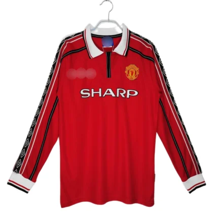 1998 1999 manchester united home jersey home long sleeve (retro fan version)