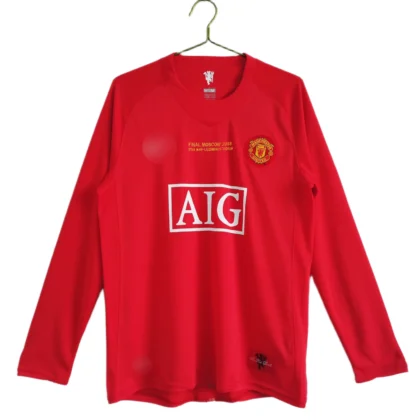 manchester united 2007 2008 long sleeve home jersey (retro fan version)