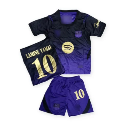 Barcelona 2026/27 Away Lamine Yamal Kids Jersey – Barcelona 2026/27 Away Lamine Yamal 10 Kids Jersey Set (First Quality Set)
