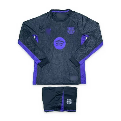 FC Barcelona Black Purple Special Edition Long Sleeve Jersey Set
