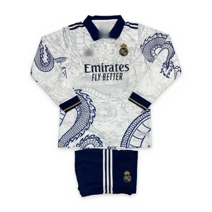 Real Madrid White Dragon Special Edition Long Sleeve Jersey Set