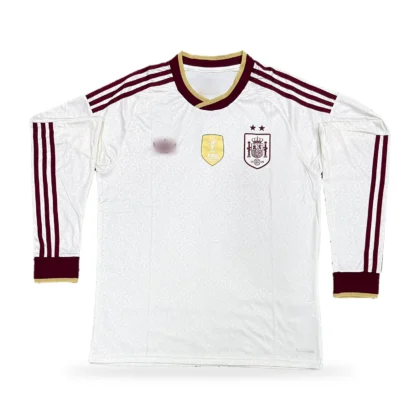 Spain 2026 Full Sleeve Away Jersey (Premium Fan Version) with World Champions Badge